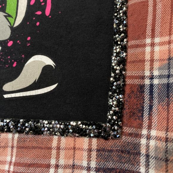 Blink 182 Shirt Adult Medium Bunny Graphic Band Logo Handmade Bleach Flannel - Picture 9 of 15